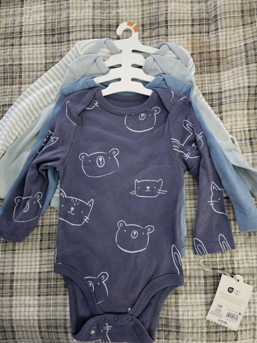 Target Baby Long-Sleeve One-Pieces in Navy and Light Blue - 4 Pack
